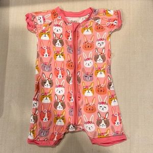 Bunny Print Zipper Shortie